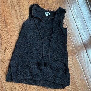 Mud Pie Black Crochet Sleeveless Coverup